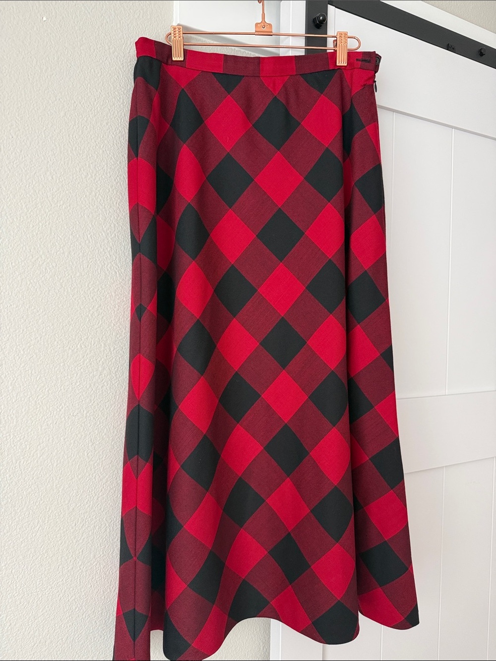 Talbots Red and Black Buffalo Plaid Maxi Skirt - Picture 2 of 3